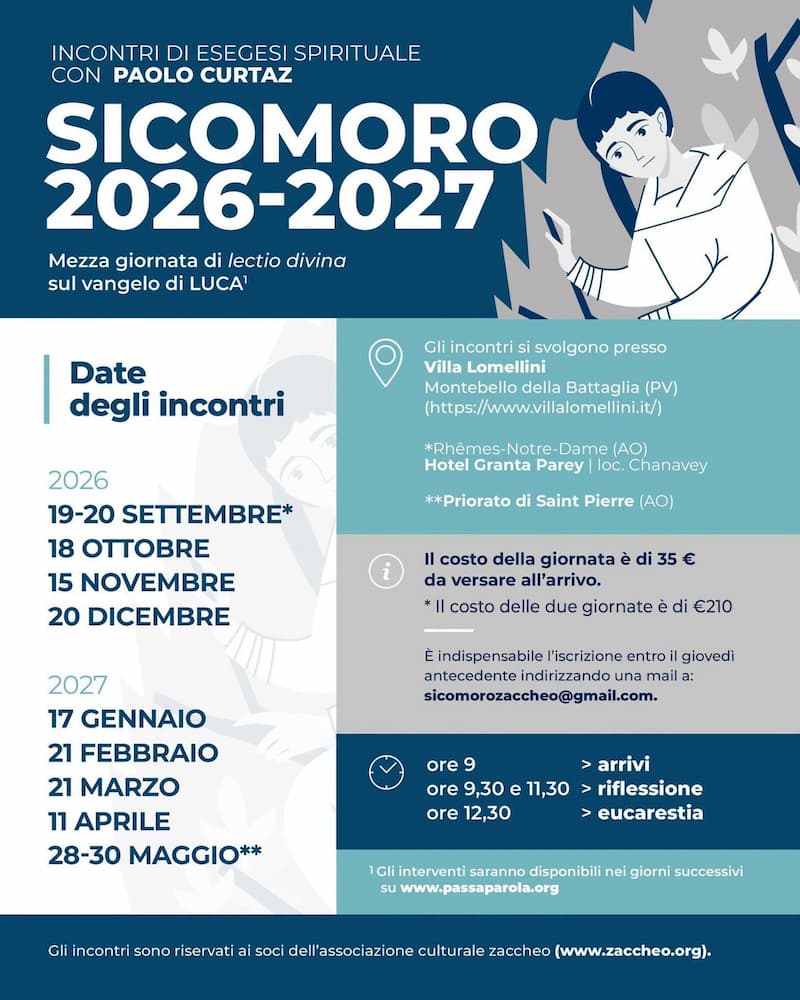 Incontri Sicomoro per gli anni 2026 e 2027